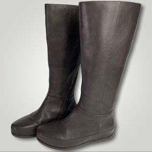 FitFlop Brown Leather Knee High Boots